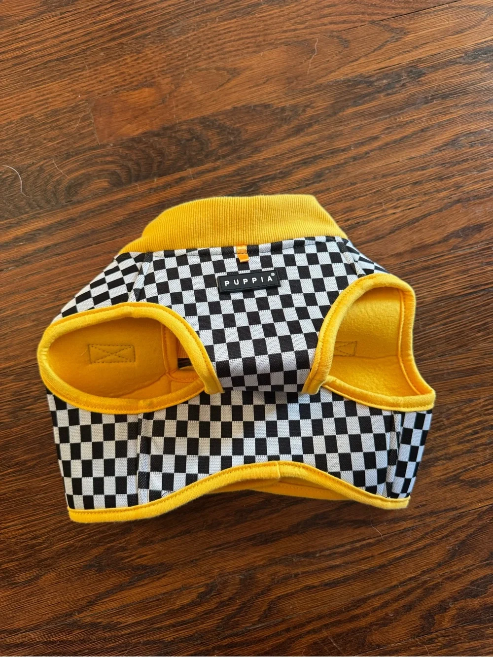 Puppia Sports Yellow & Black Checkered Dog Harness Vest Brand New w/Tags